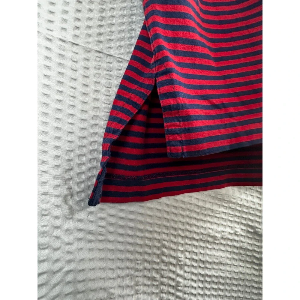 VTG Polo‎ Ralph Lauren men's red & blue striped polo Pima cotton LARGE
